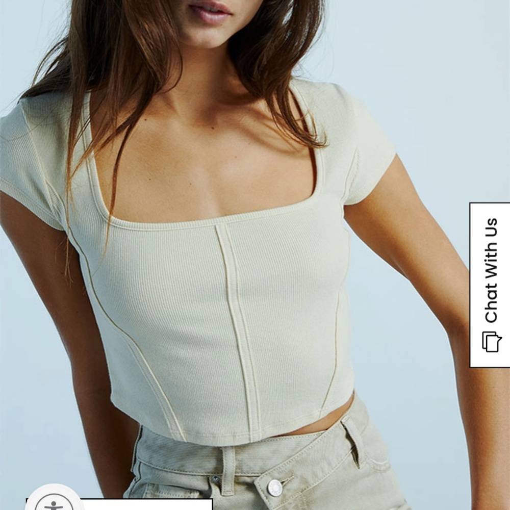 Sage Green Pacsun Islander Bustier T-Shirt